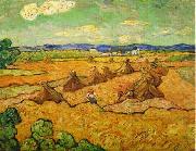 Vincent Van Gogh Wheatfield with sheaves and reapers France oil painting artist